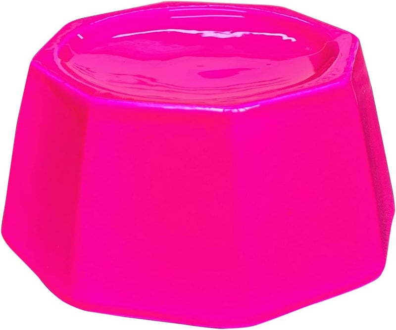 LEAZUL Ceramic Paper Clip Holder With Shiny Gold Line Geometric Floral Paper Clip Dispenser for Desk Cute Paper Clip Organizer Office Binder Clip Holder Gift for Office (Hot Pink) - Image 5